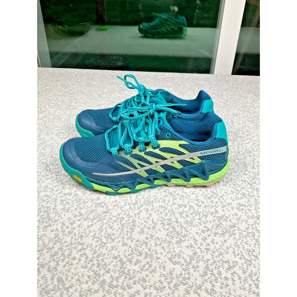 Merrell Bare Access Flex Trail Running Shoes Teal Lime Green Womens 6 Gorpcore - Picture 5 of 10